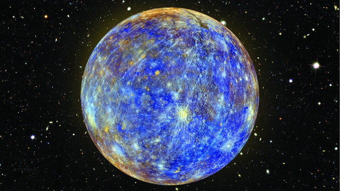 Mercury planet in space with stars