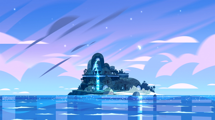 Steven Universe Island with Waterfall