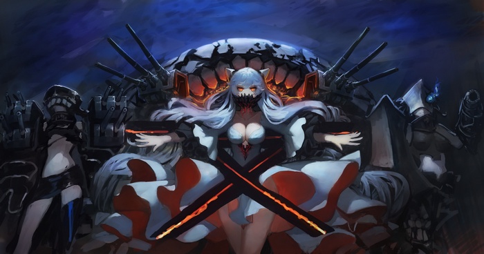 Midway Hime from Kantai Collection with warships