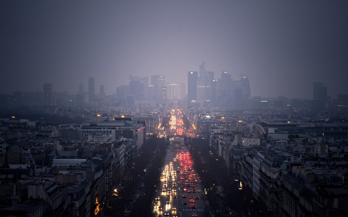 Paris cityscape with La Défense in the distance