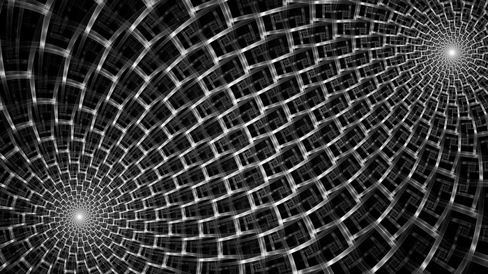 Monochrome geometric fractal pattern with symmetry