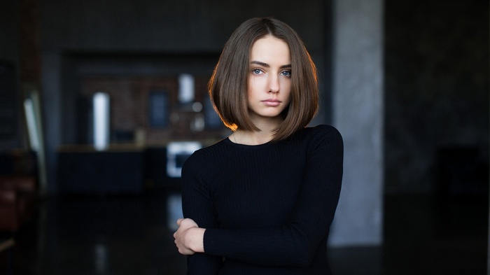 Portrait of a woman with short hair by Anton Medvedev