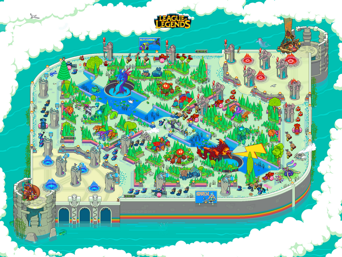 League of Legends Summoner's Rift Isometric Map