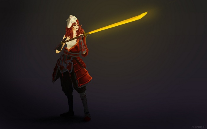 Juggernaut from Dota 2 with a glowing sword