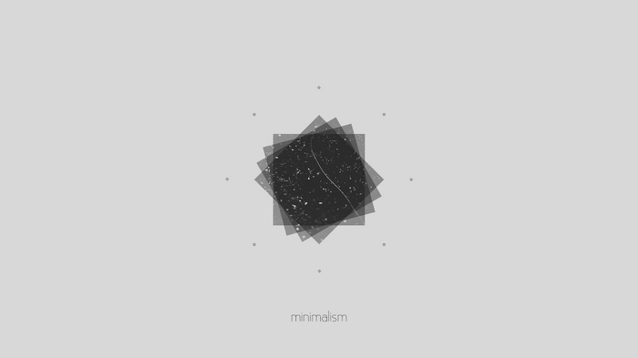 Minimalist abstract art with overlapping squares and dots