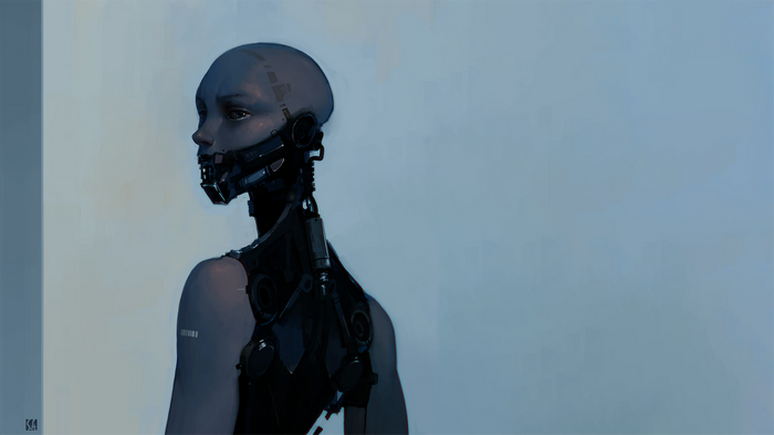 Robot with mechanical neck and face mask