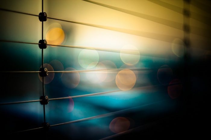 Abstract bokeh lights and wires