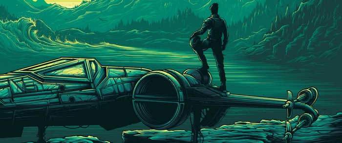 Star Wars X-Wing Pilot Standing on Ship