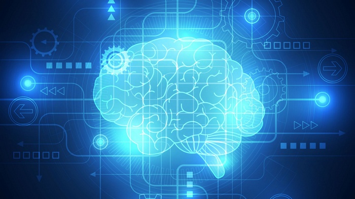 Futuristic Digital Brain with Gears and Technology