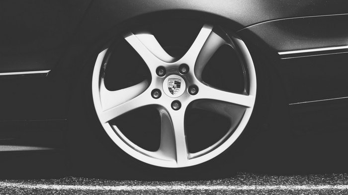 Porsche Wheel on a Car