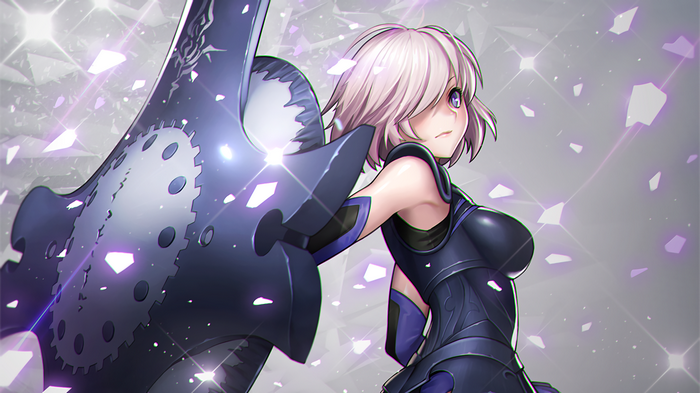 Shielder from Fate/Grand Order with a large weapon