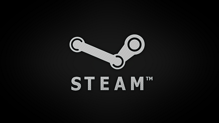 Steam logo and wordmark on a dark background