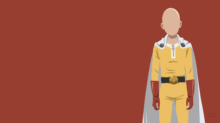 Saitama from One-Punch Man, minimalist style