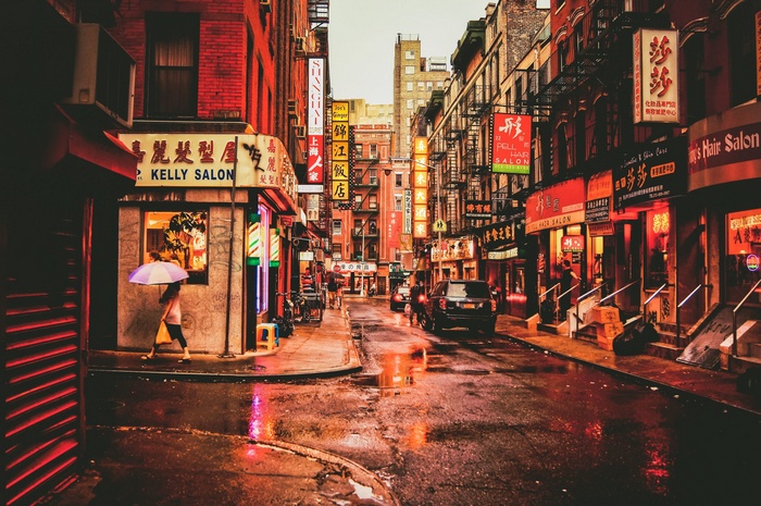 Chinatown Street Scene in New York City
