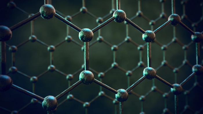 Graphene atomic structure with hexagonal lattice
