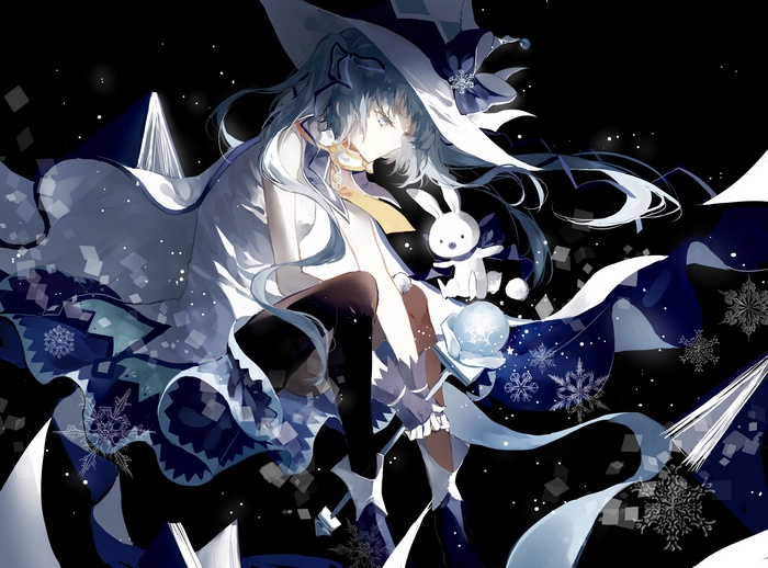 Hatsune Miku in a snowy witch outfit