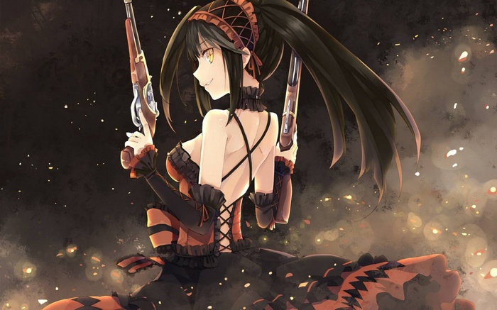 Tokisaki Kurumi, artwork, Date A Live, manga, dust, heterochromia, anime, anime girls