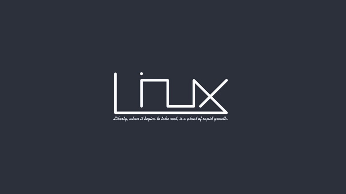 Linux logo with quote about liberty