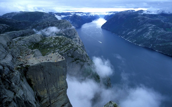 Preikestolen cliff overlooking Lysefjord, Norway