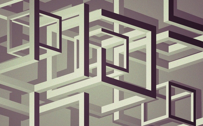 Abstract 3D cubes optical illusion artwork