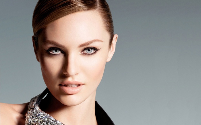 Candice Swanepoel portrait with dramatic makeup