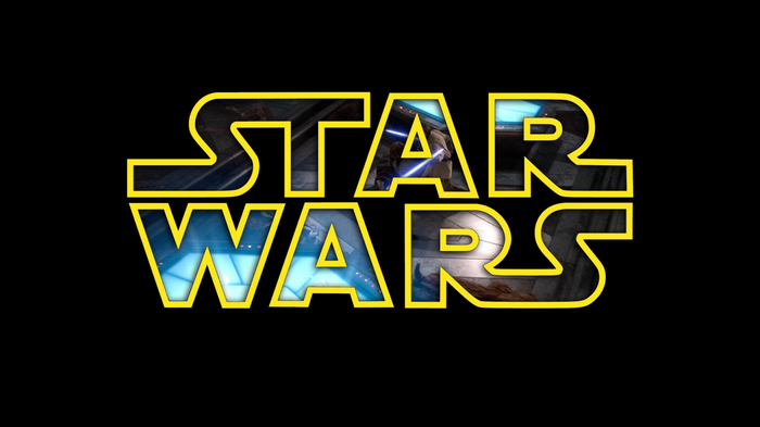 Star Wars logo with characters