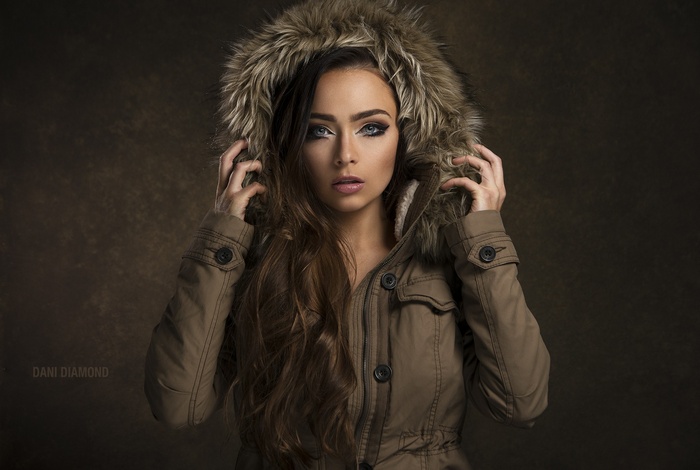 Dani Diamond portrait in fur-lined hooded jacket