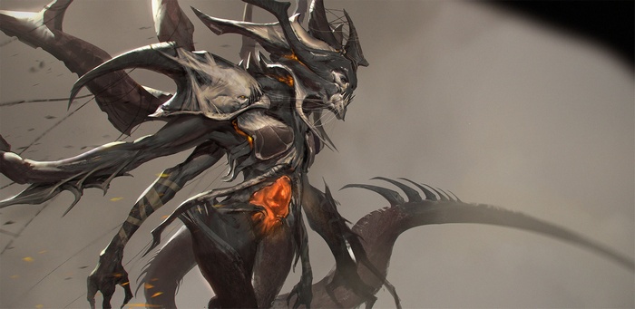 Milan Nikolic's dark fantasy creature concept art