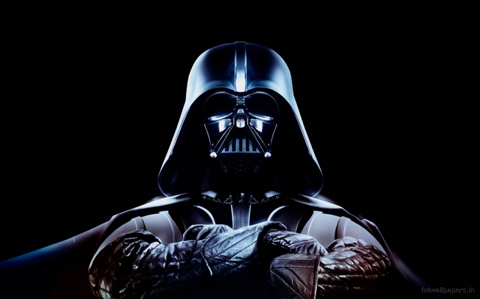 Darth Vader from Star Wars on black background