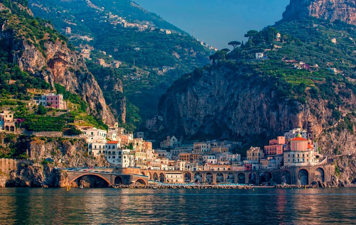 Maiori, Italy: Coastal town nestled in mountains