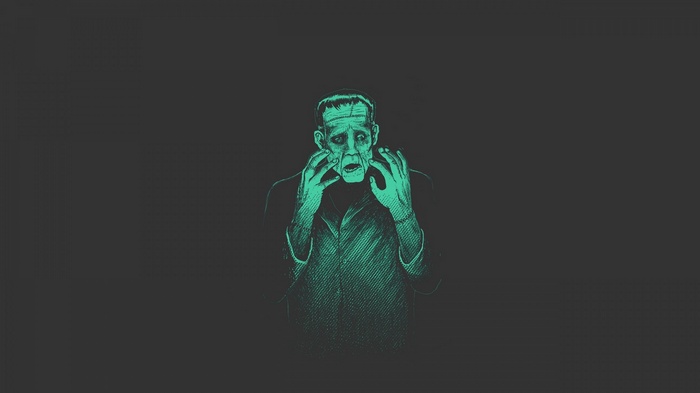The Monster of Frankenstein in minimalist style