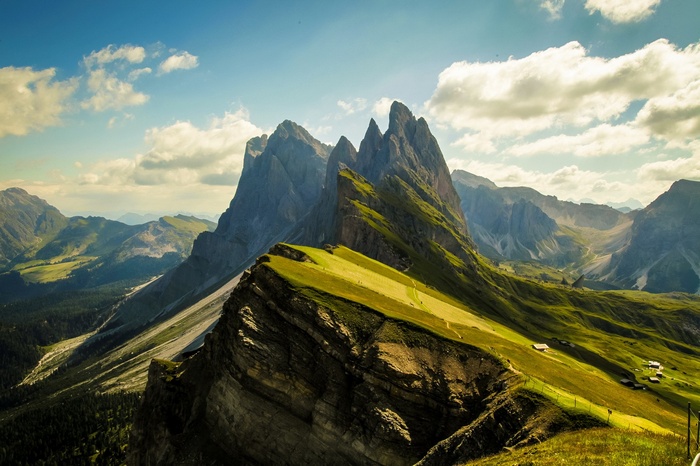 Seceda mountain range in the Dolomites, Italy