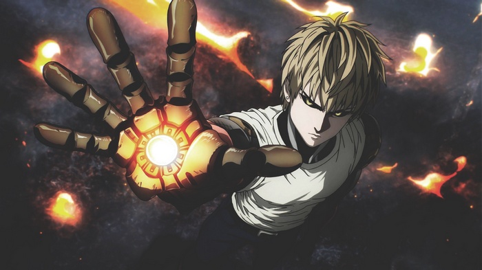 Genos from One-Punch Man with glowing hand