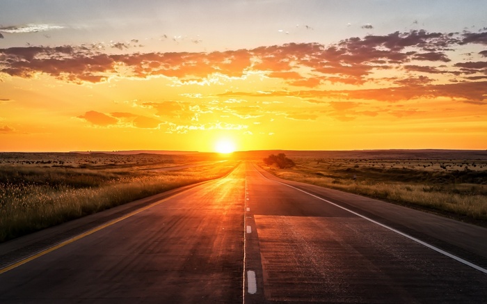 Road into the sunset