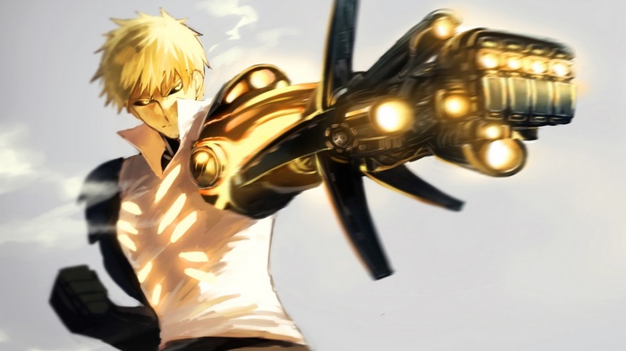 Genos from One-Punch Man with cybernetic arm