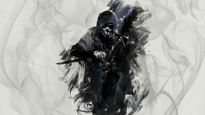 Corvo Attano from Dishonored holding a knife