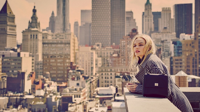 Kate Bosworth on a rooftop overlooking New York City