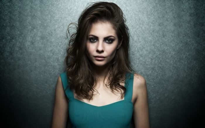 Willa Holland in a Teal Dress