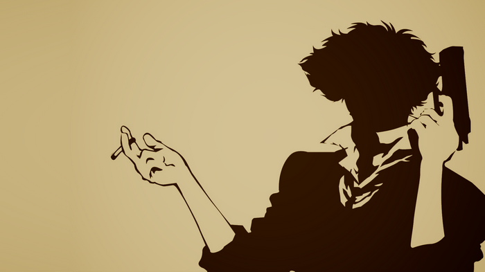 Spike Spiegel from Cowboy Bebop holding a gun