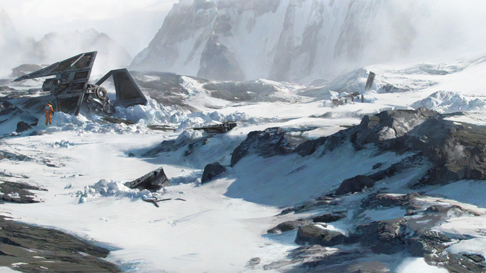 Star Wars TIE Fighter crash on Hoth