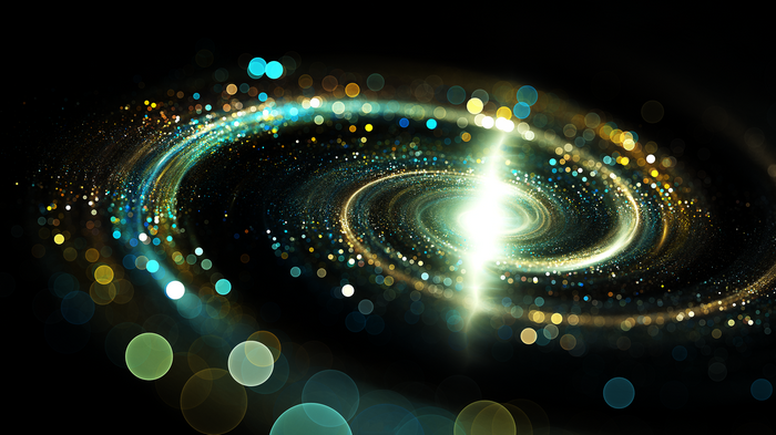Abstract spiral galaxy with bokeh lights