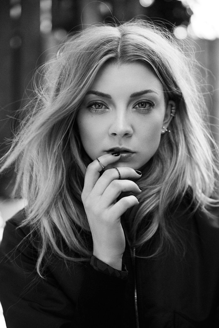 Monochrome portrait of Natalie Dormer