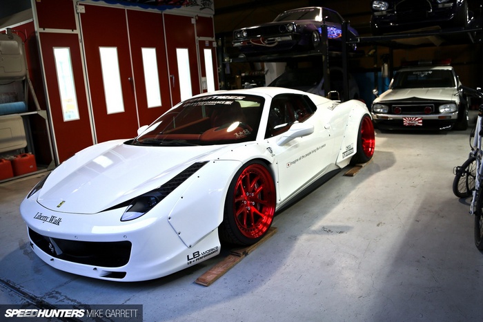White Ferrari 458 Italia by Liberty Walk