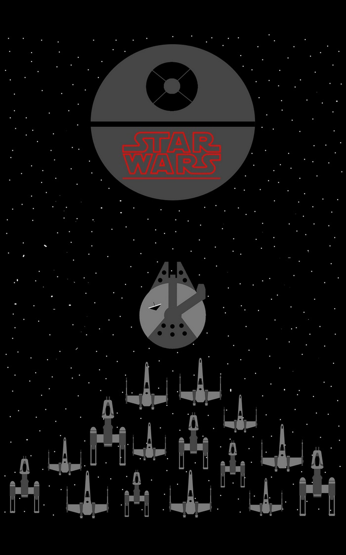 Star Wars: Death Star, Millennium Falcon, and X-wings