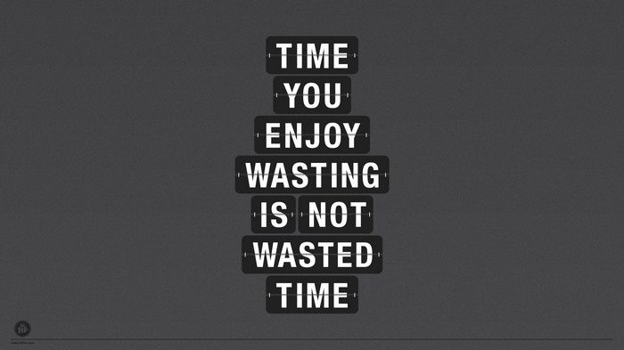 Time you enjoy wasting is not wasted time quote