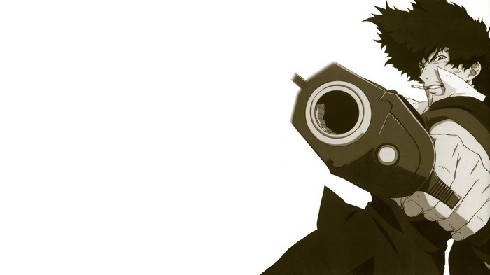 Spike Spiegel from Cowboy Bebop holding a gun
