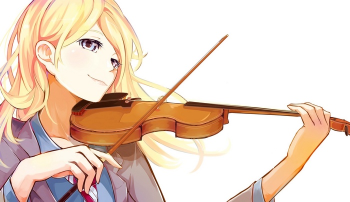 Miyazono Kaori playing the violin