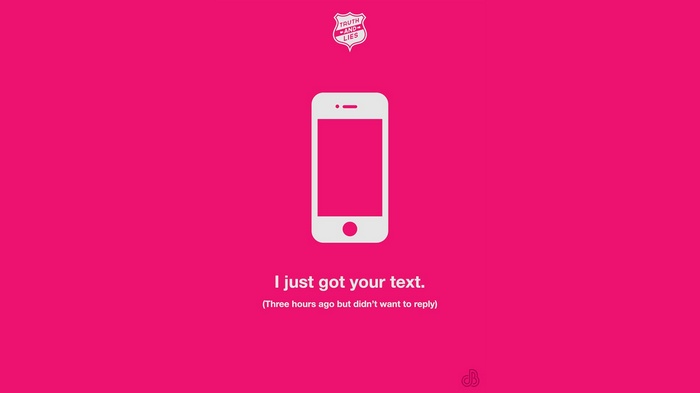 Truth and Lies text message phone graphic