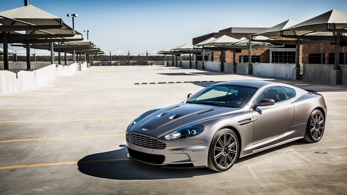 Aston Martin DBS parked in a parking garage