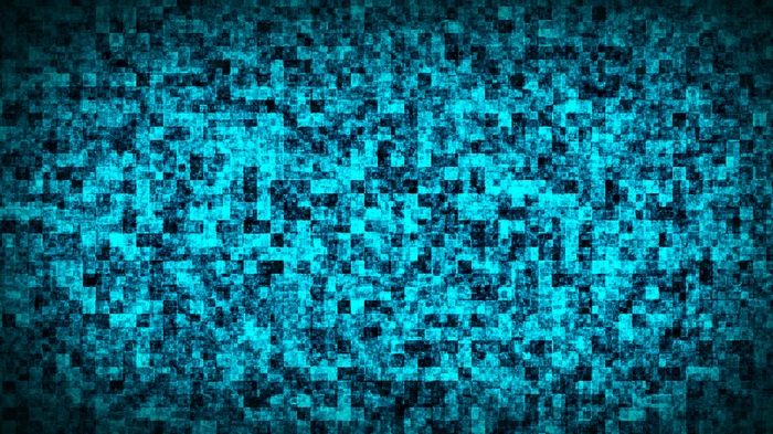 Abstract mosaic digital art with blue squares